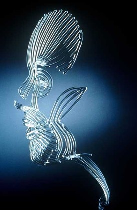 ’’My Face / My Father’s Face’’ Fits my face like a mask. This represents how I hold the muscles in my face is much like how my father held the muscles in his face. Made with glass rod